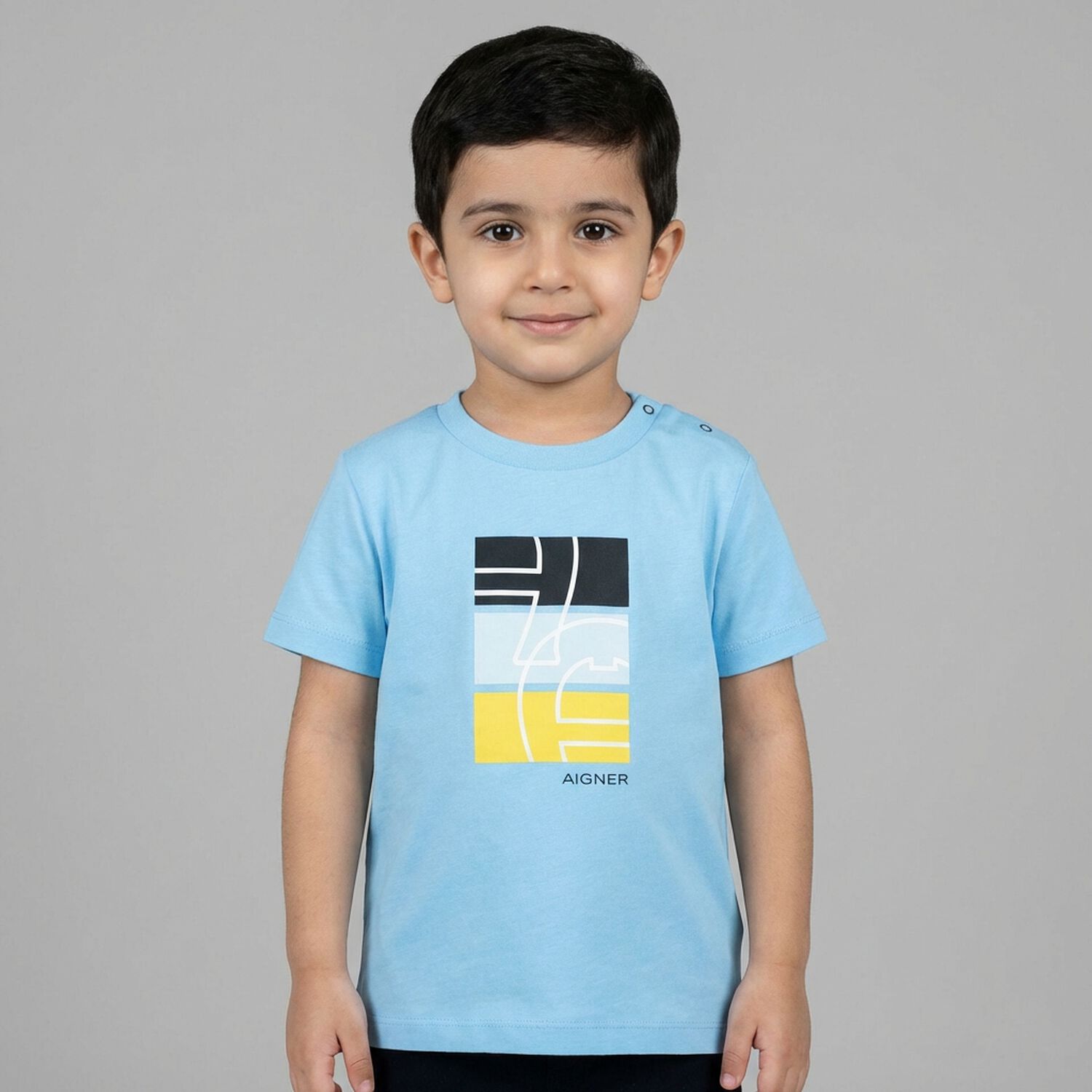 Younger Boys Blue Logo T-Shirt, 2, hi-res