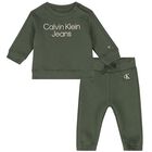 Baby Boys Green Logo Tracksuit, 1, hi-res
