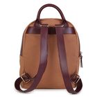Girls Beige Canvas Horse Logo Backpack ( 26cm ), 1, hi-res