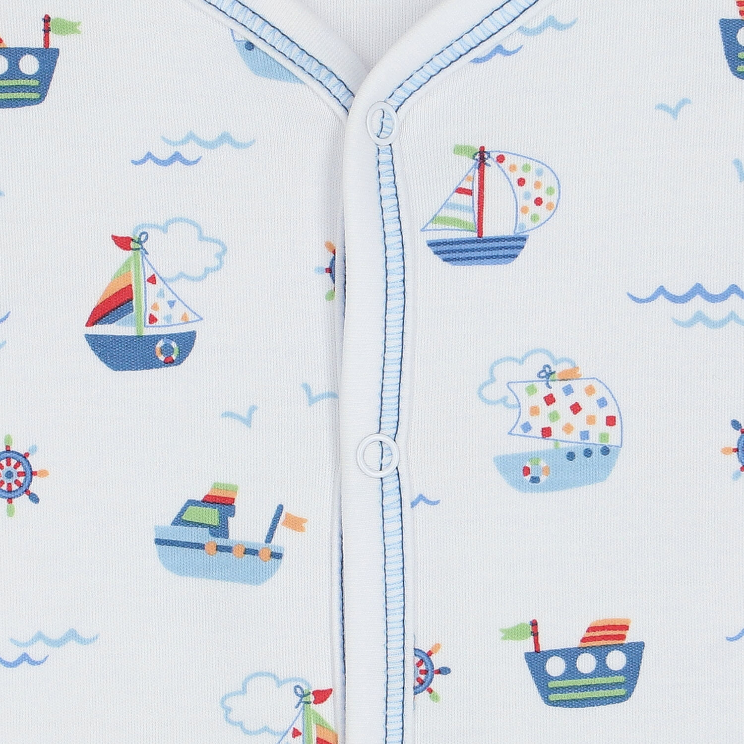 Baby Boys White Boats At Sea Babygrow, 1, hi-res