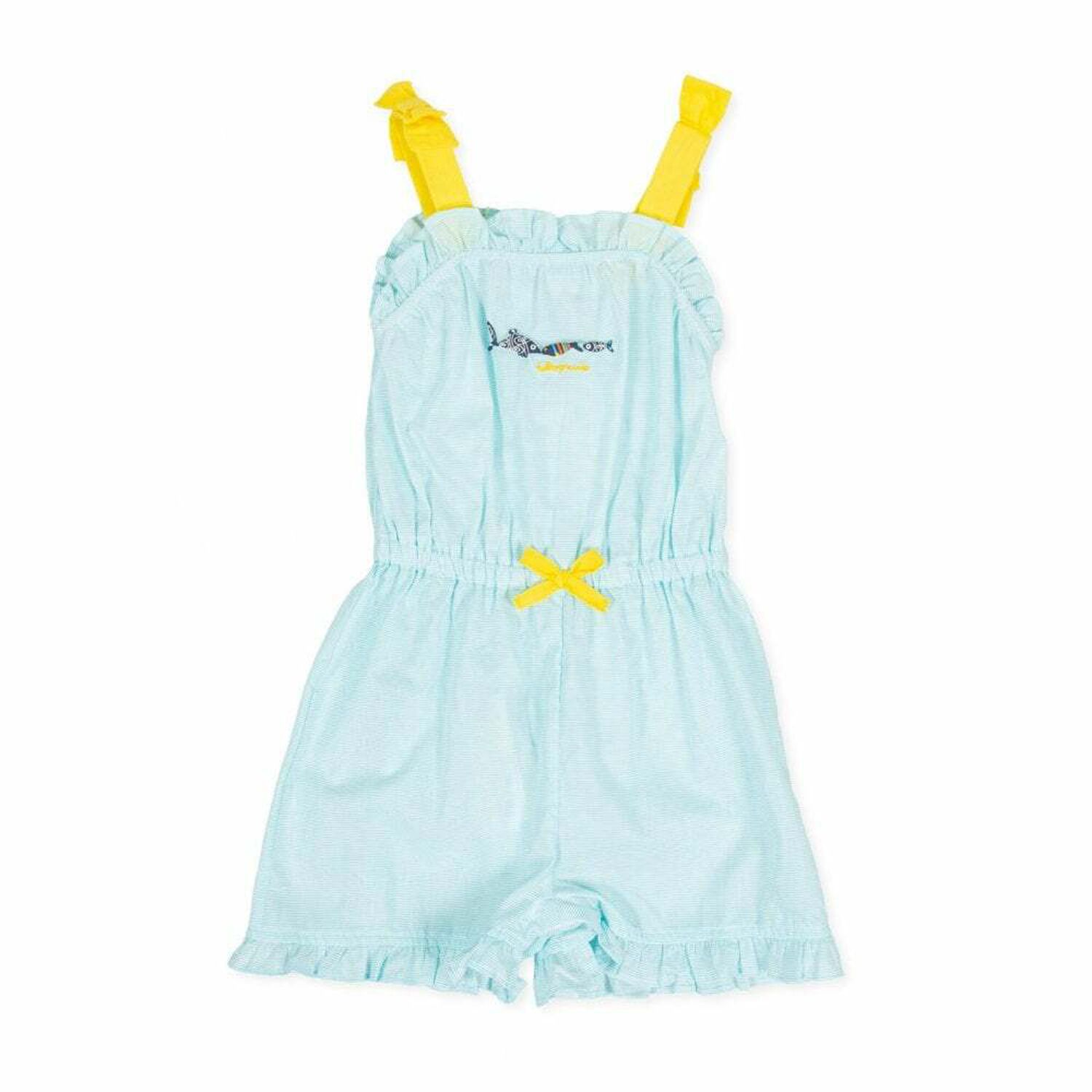 Girls Blue Cotton Sun Dress, 1, hi-res image number null