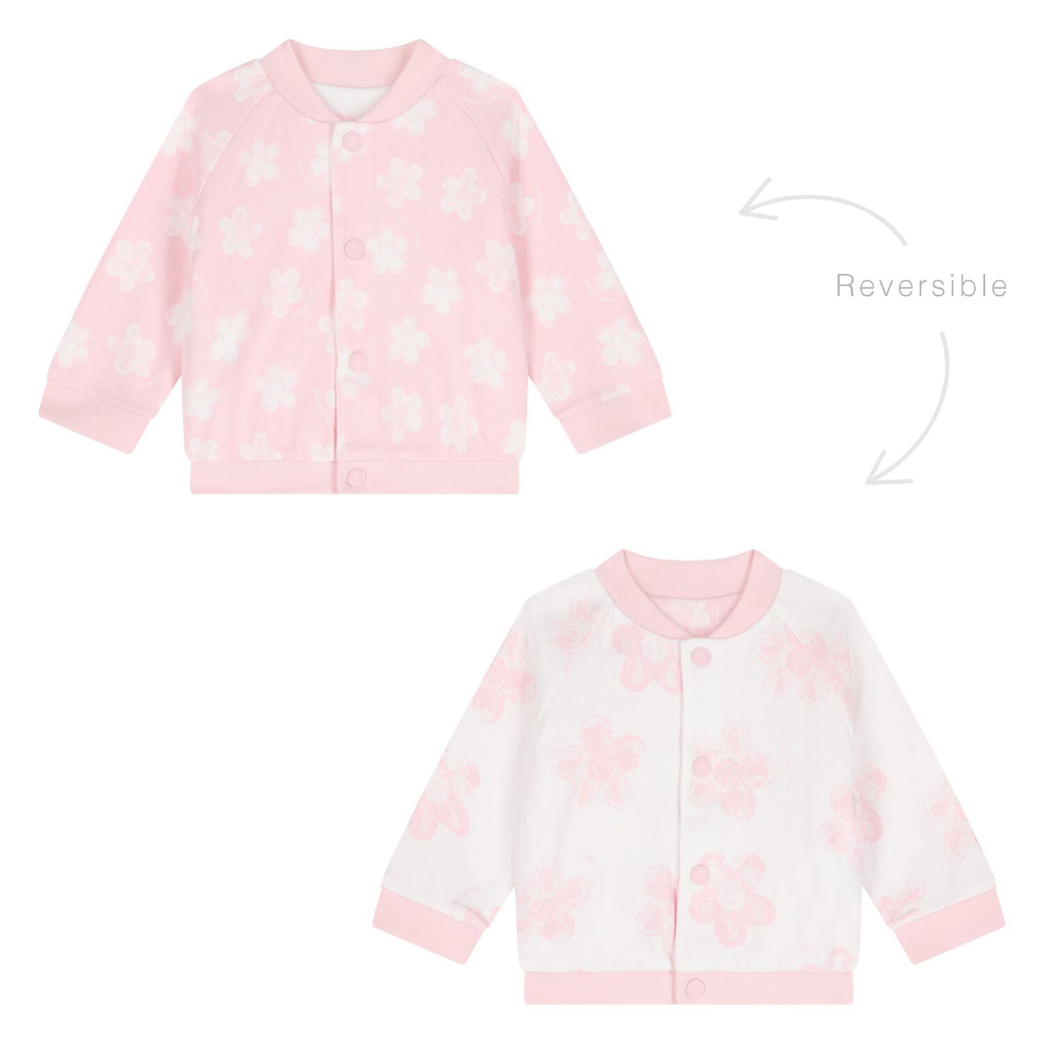 Younger Girls Reversible Pink & White Tracksuit Set, 1, hi-res