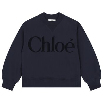 Girls Navy Blue Logo Sweatshirt