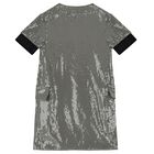 فستان بنات باللونين الأخضر والأسود مزين بالترتر, 1, hi-res