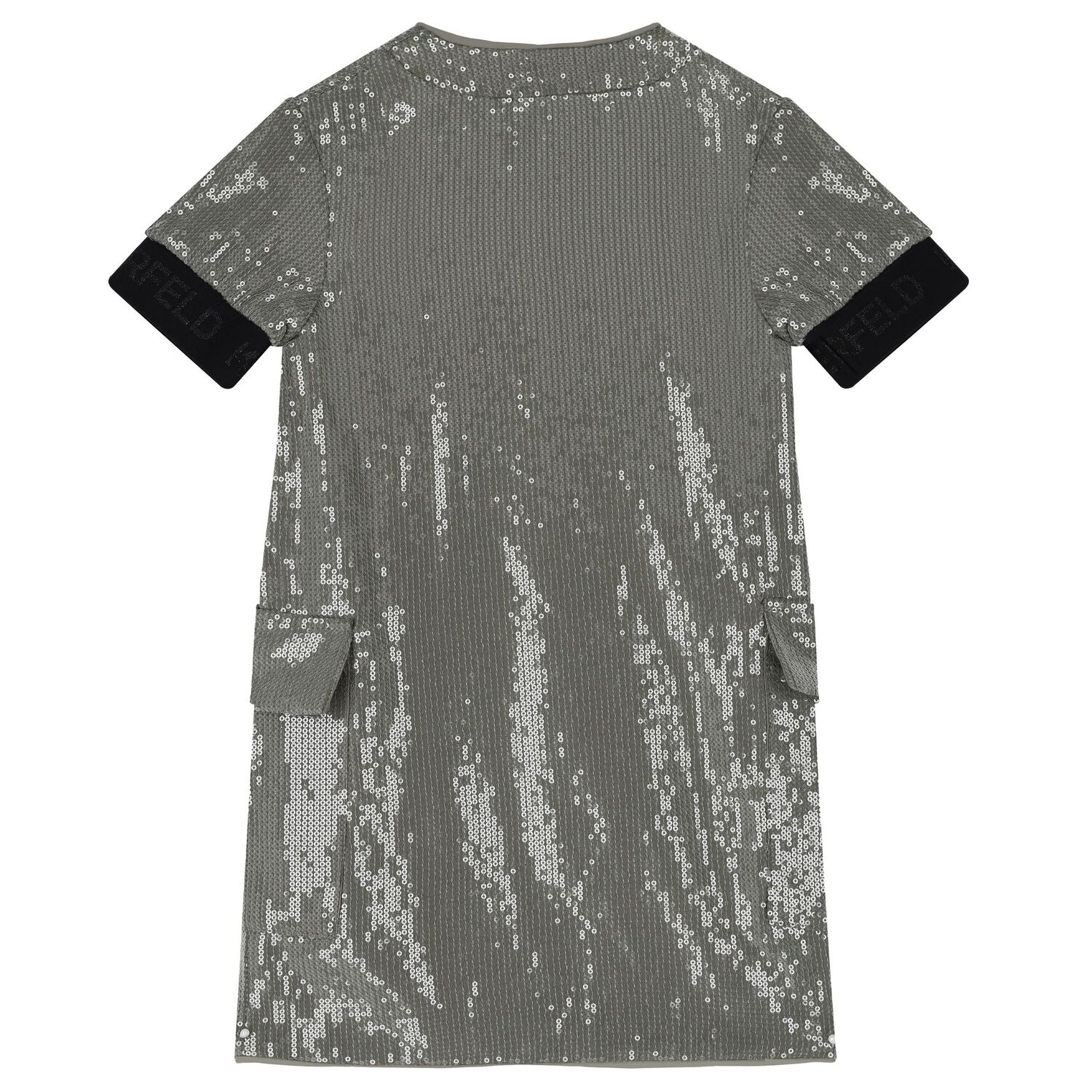 فستان بنات باللونين الأخضر والأسود مزين بالترتر, 1, hi-res image number null