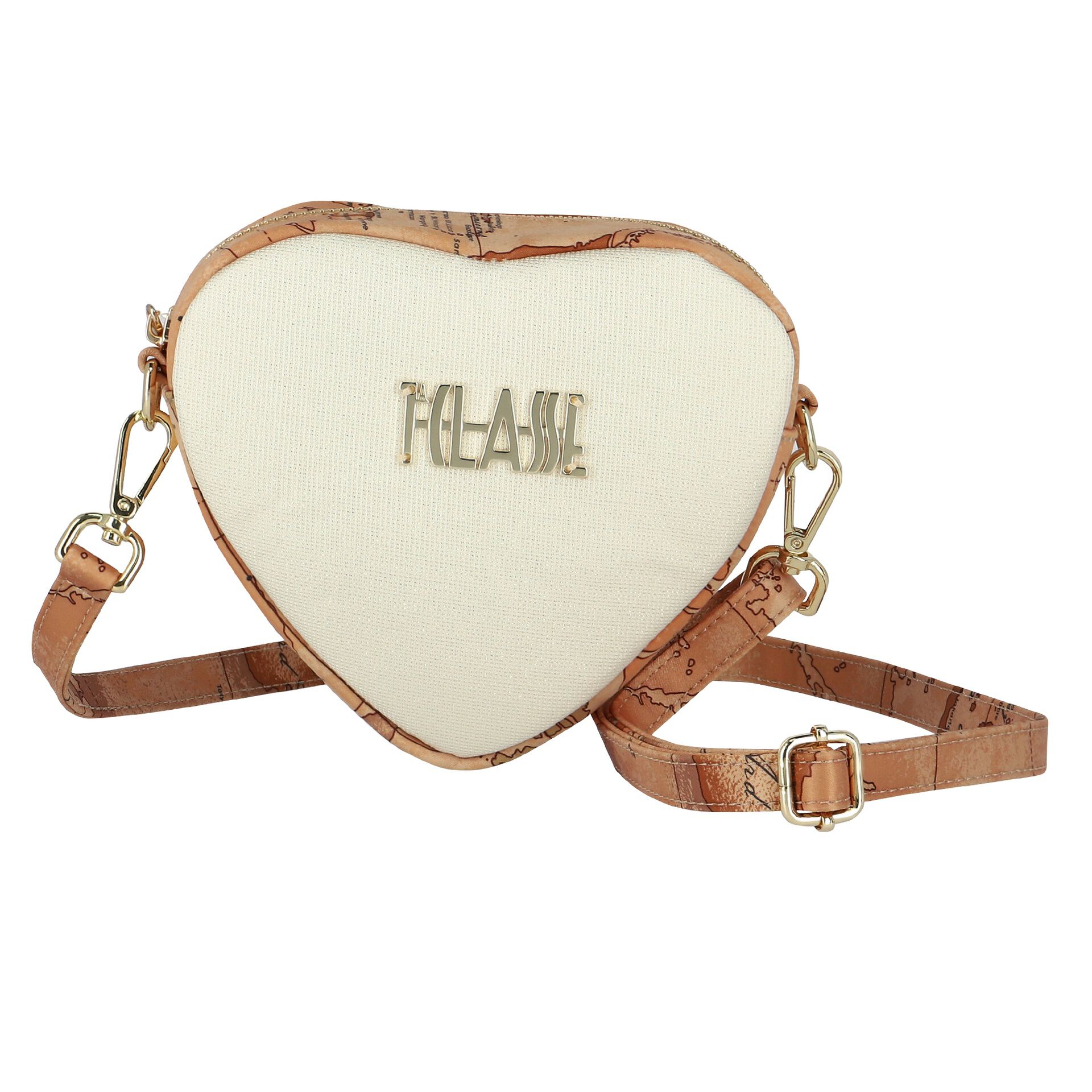 Alviero Martini Girls Gold Beige Logo Heart Bag Junior Couture UAE