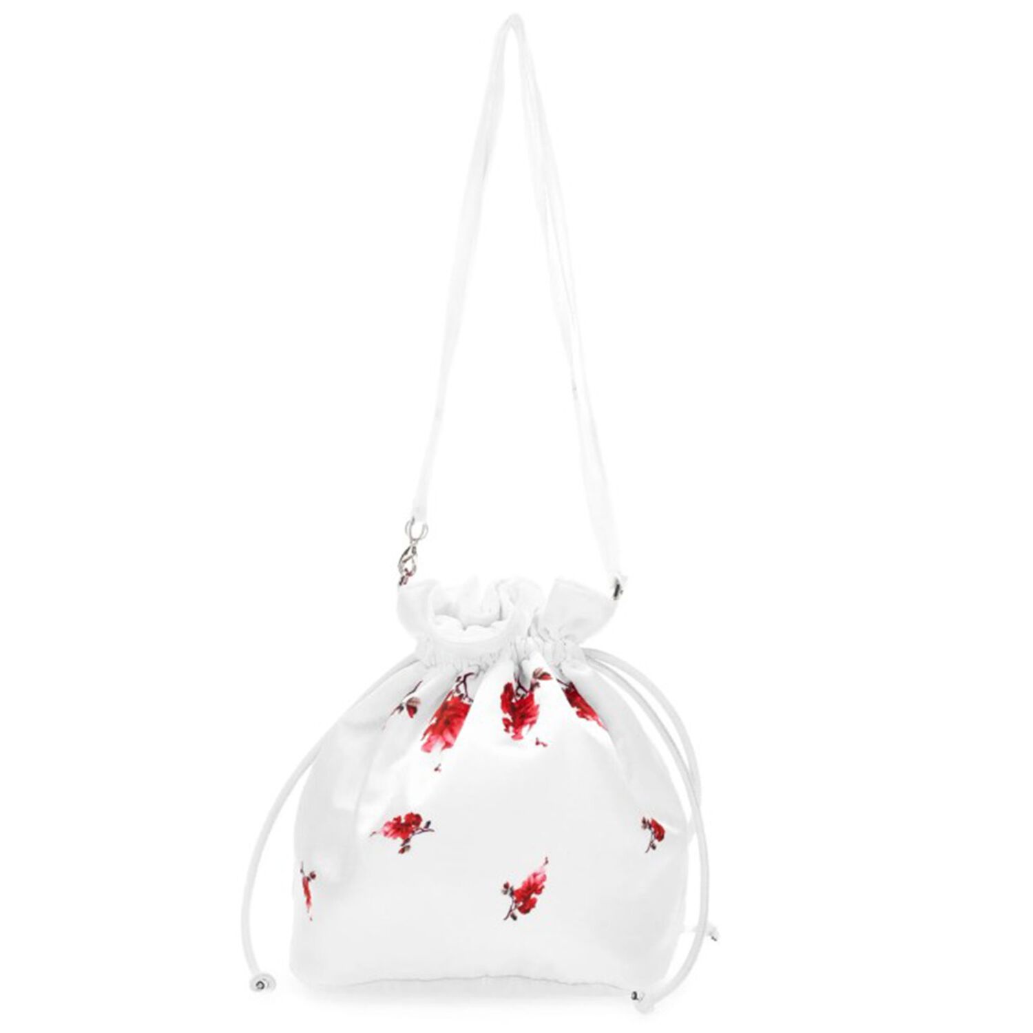 Girls Ivory Floral Satin Bag, 1, hi-res