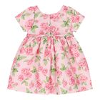 Baby Girls Pink Logo Floral Dress, 1, hi-res