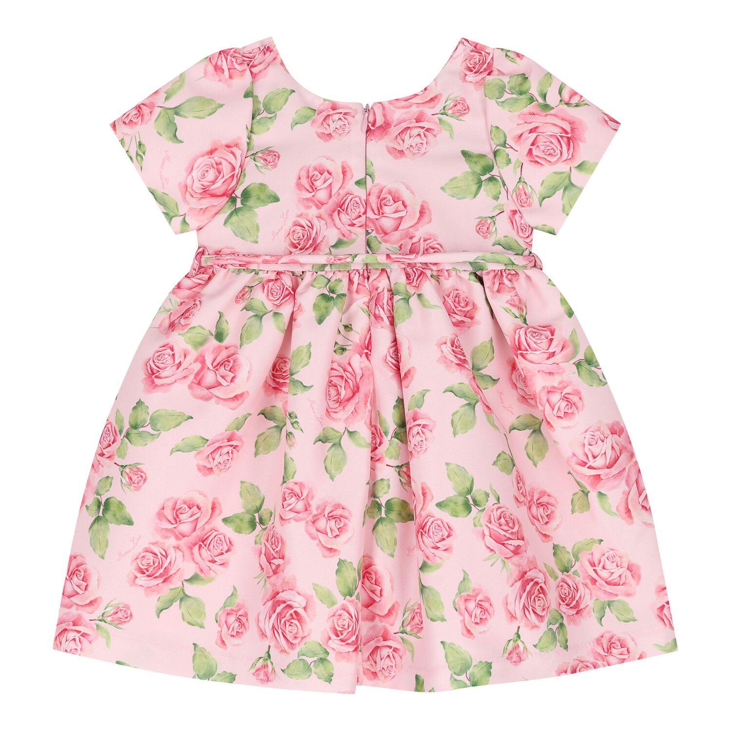 Baby Girls Pink Logo Floral Dress, 1, hi-res