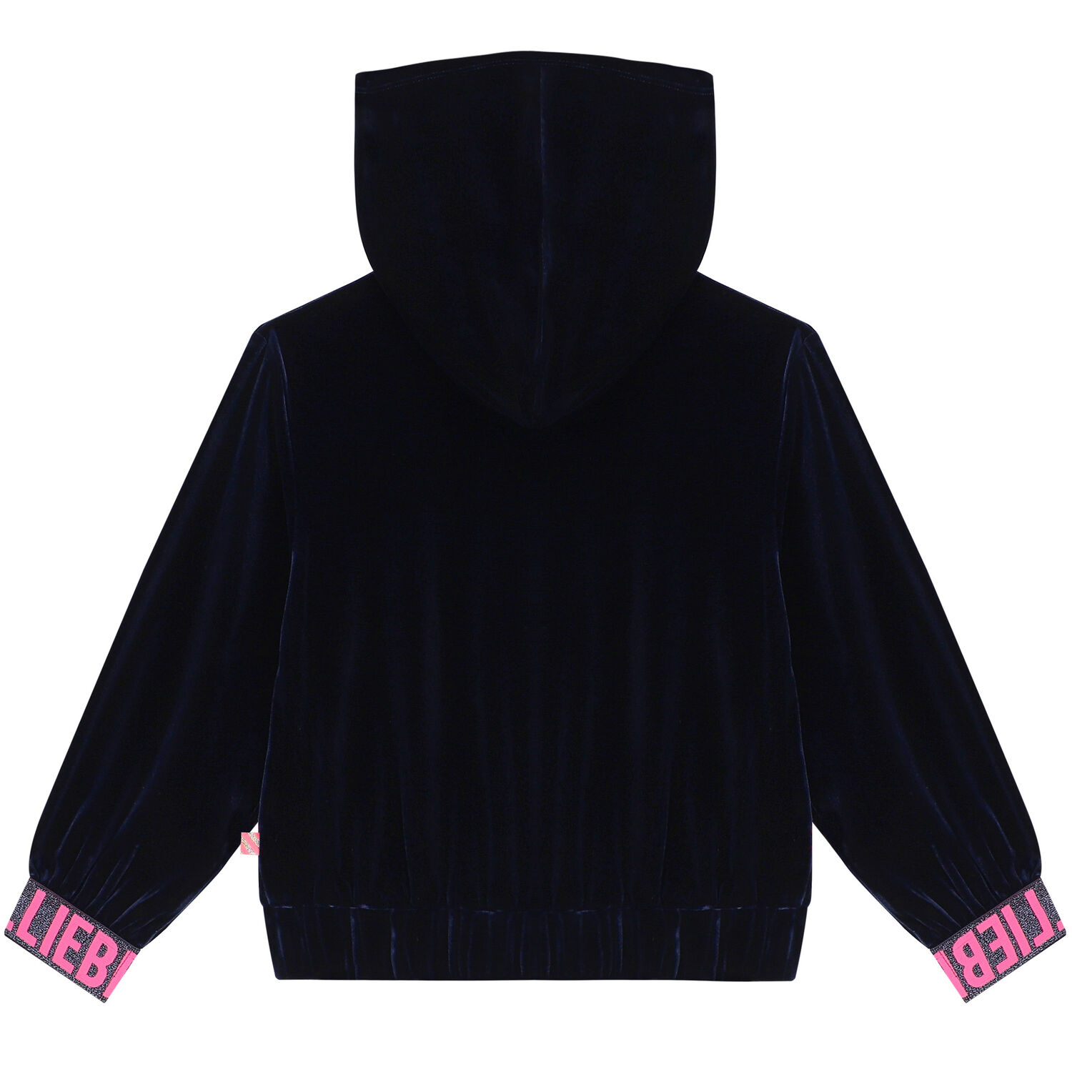 Girls Navy Blue Heart Logo Hooded Top, 1, hi-res