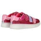Girls Pink Logo Glitter Trainers, 1, hi-res