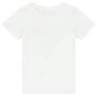 Girls White Logo T-Shirt, 1, hi-res