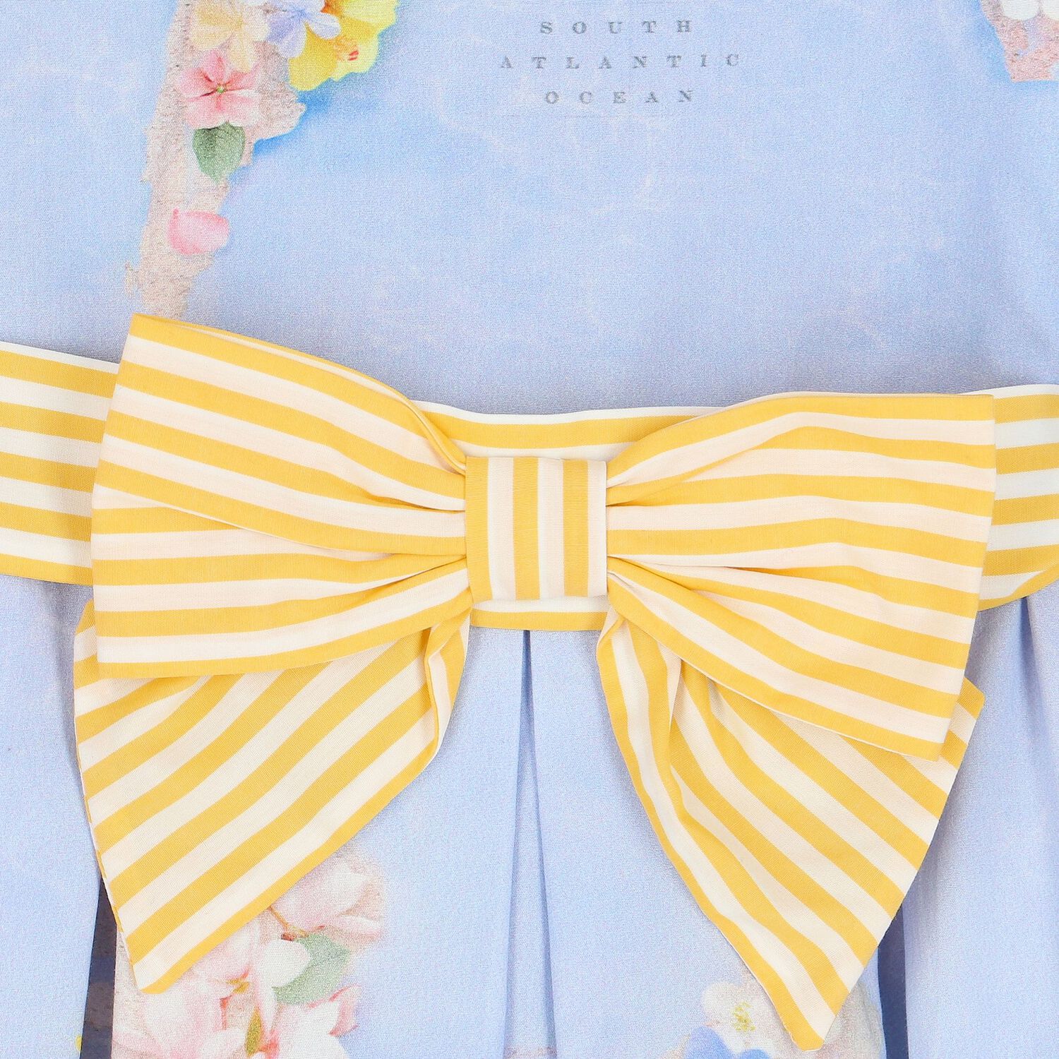 فستان بنات بالزهور وفيونكة باللون الأزرق, 1, hi-res image number null