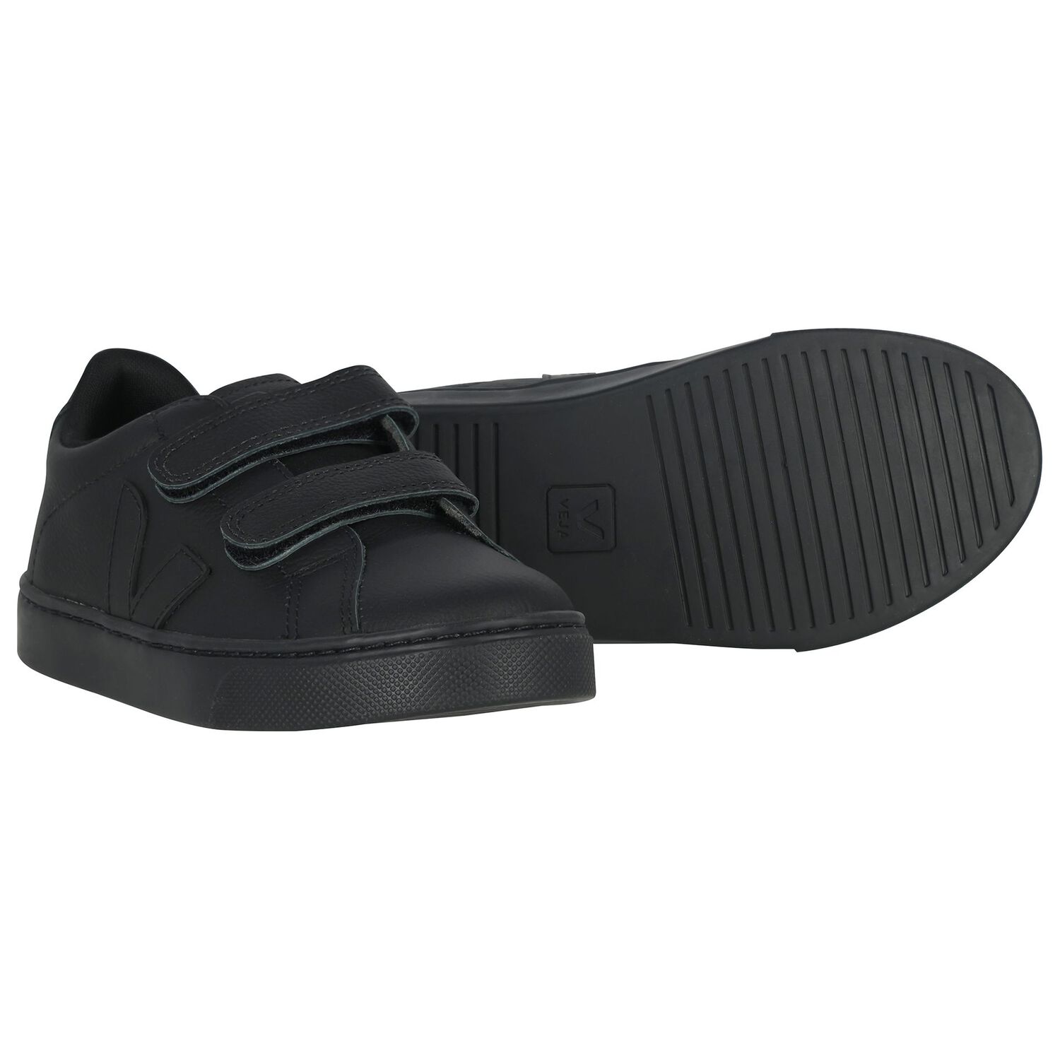Boys Black Logo Leather Trainers, 1, hi-res