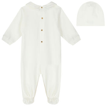 Ivory & Gold Medusa Logo Babygrow Set
