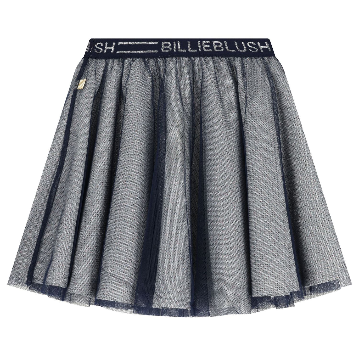 Girls Grey & Navy Blue Logo Skirt, 2, hi-res