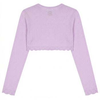 كارديجان بوليرو للبنات محبوك باللون البنفسجي