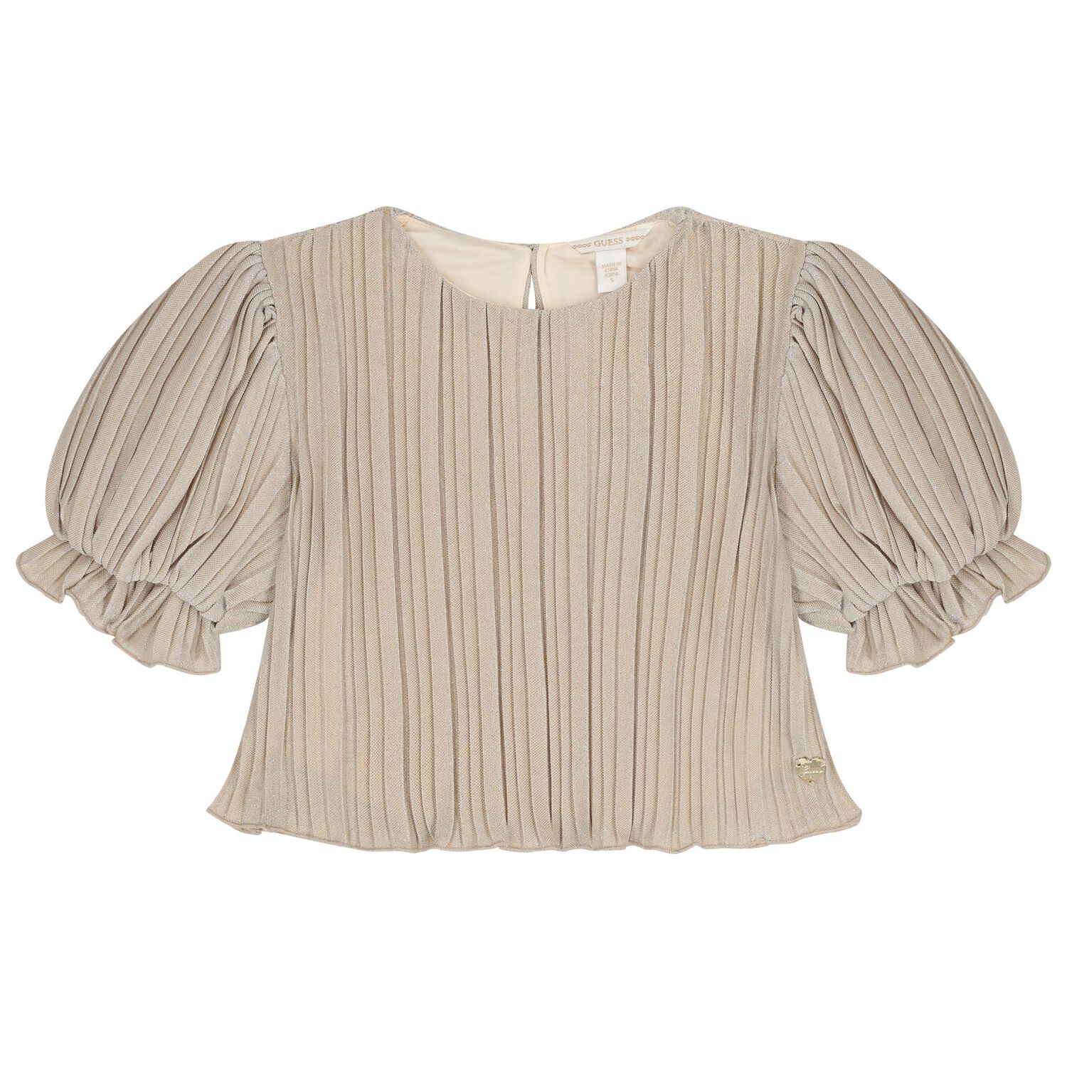 طقم بنطلون للبنات باللون البيج والفضي , 1, hi-res