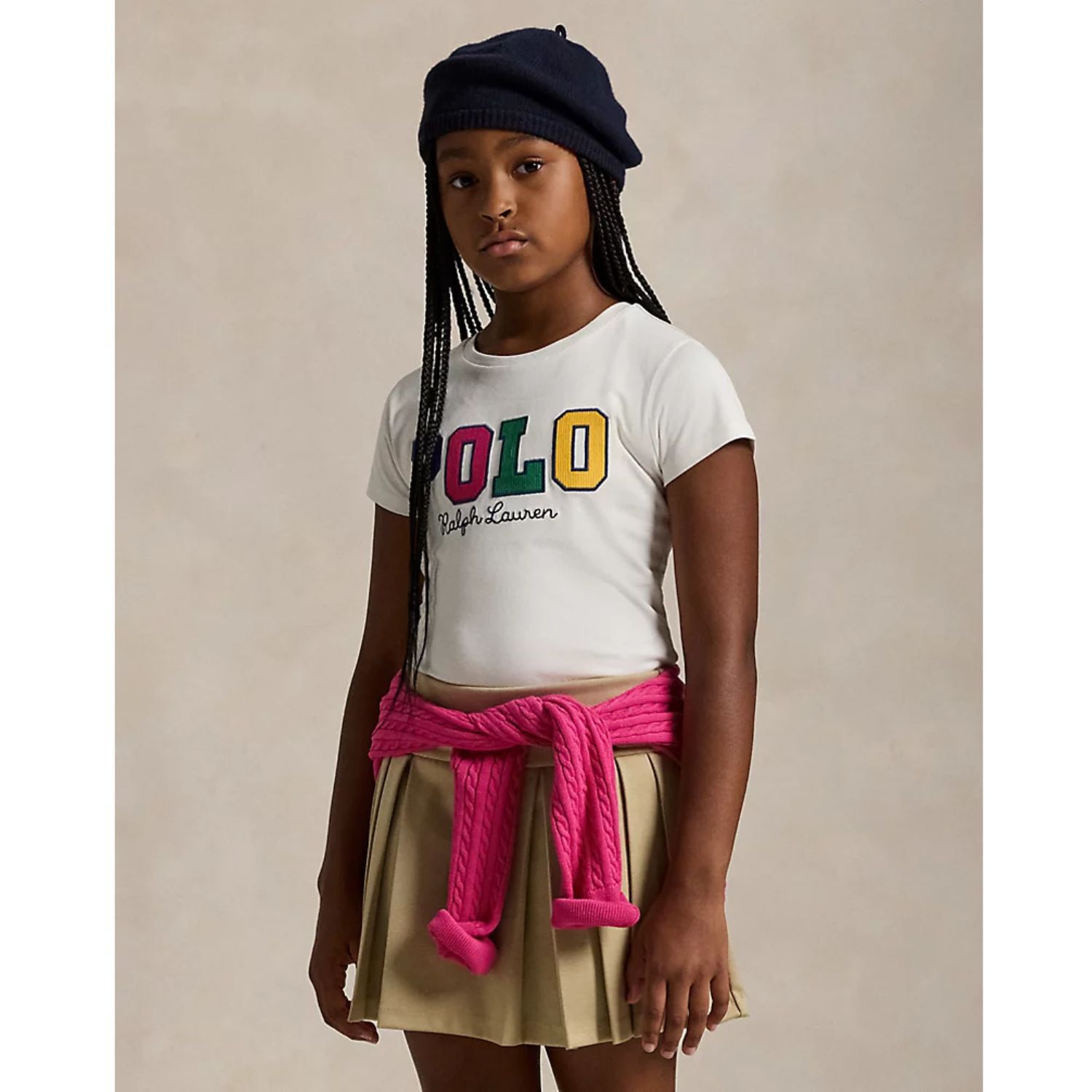 تيشيرت بنات بالشعار باللون الأبيض, 1, hi-res image number null