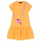 Girls Orange Logo Bag Dress, 1, hi-res