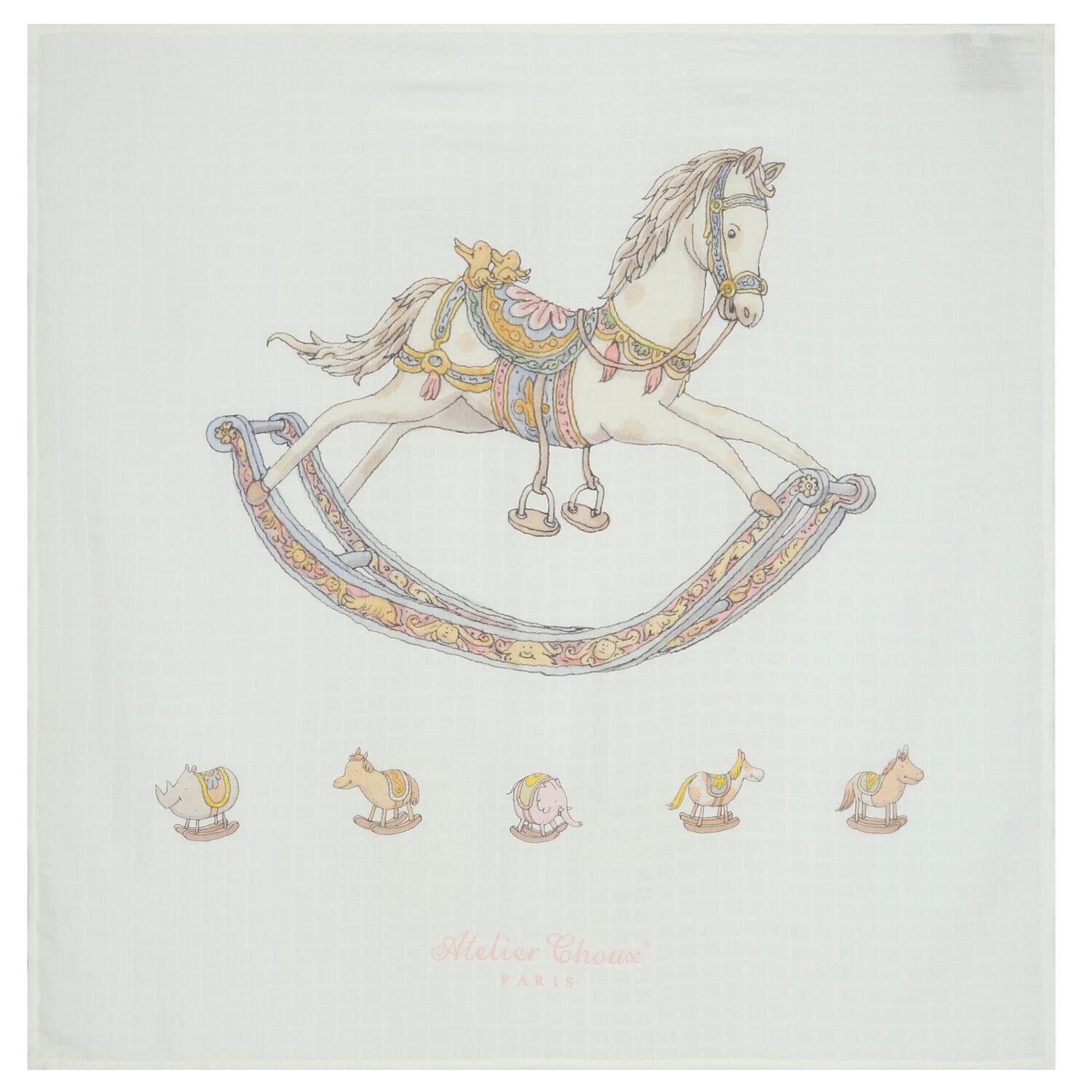 قماط بطبعة حصان باللون العاجى, 1, hi-res