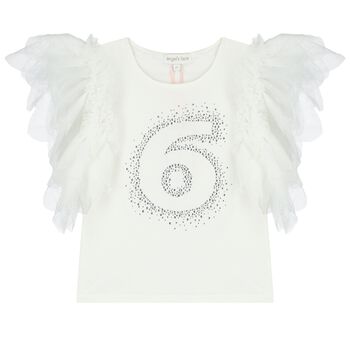 Girls White 6th Birthday T-Shirt
