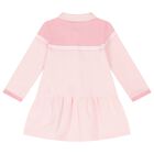 Younger Girls Pink Logo Polo Dress, 1, hi-res