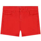 شورت بنات بالشعار باللون الأحمر, 2, hi-res