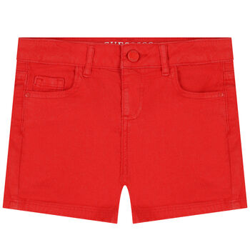 Girls Red Logo Shorts