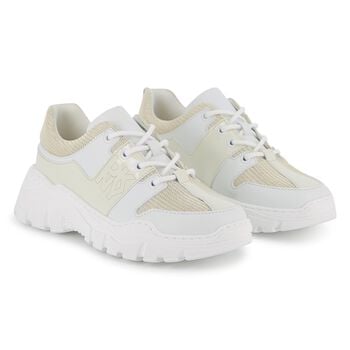 Girls Mini Me White Logo Trainers