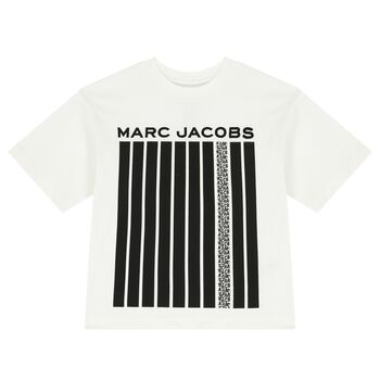 MARC JACOBS تيشيرت أولاد بالشعار باللون العاجى, 2 تيشيرت أولاد بالشعار باللون العاجى
