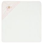 Baby Girls White & Pink Teddy Bear Hooded Towel, 2, hi-res