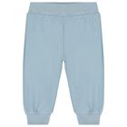 Baby Boys Beige, White & Blue Tracksuit (3 Piece), 1, hi-res