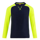 Boys Navy and Neon Long Sleeve Rash Vest UPF 50+, 1, hi-res