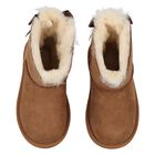 Younger Girls Beige Mini Bailey Bow II Suede Boots, 2, hi-res