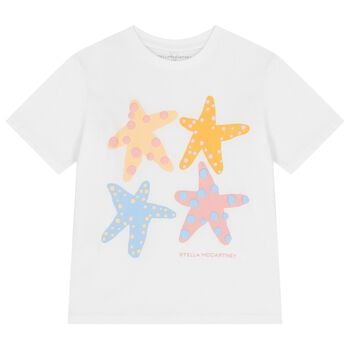 Girls White Starfish T-Shirt