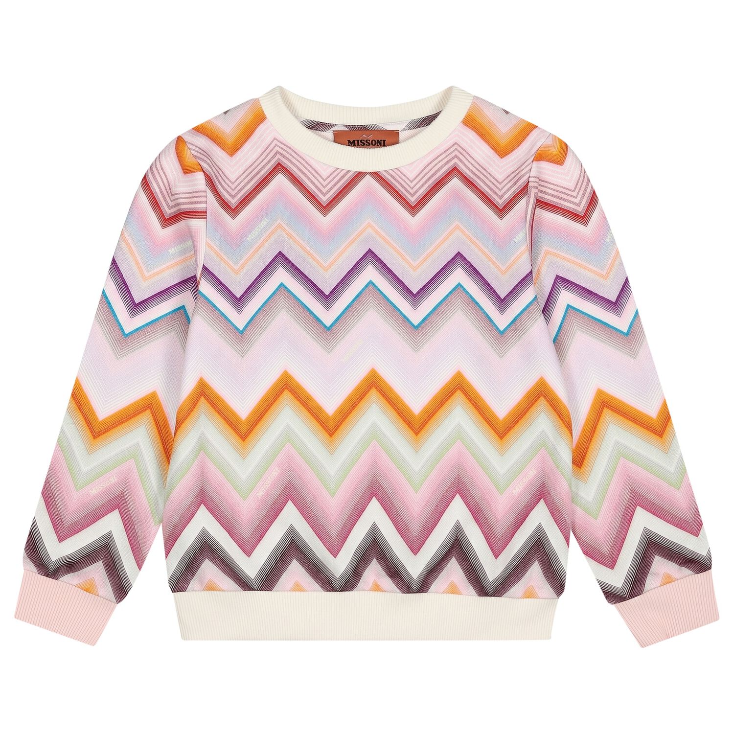 Girls Multi-Coloured Zig Zag Sweatshirt, 1, hi-res