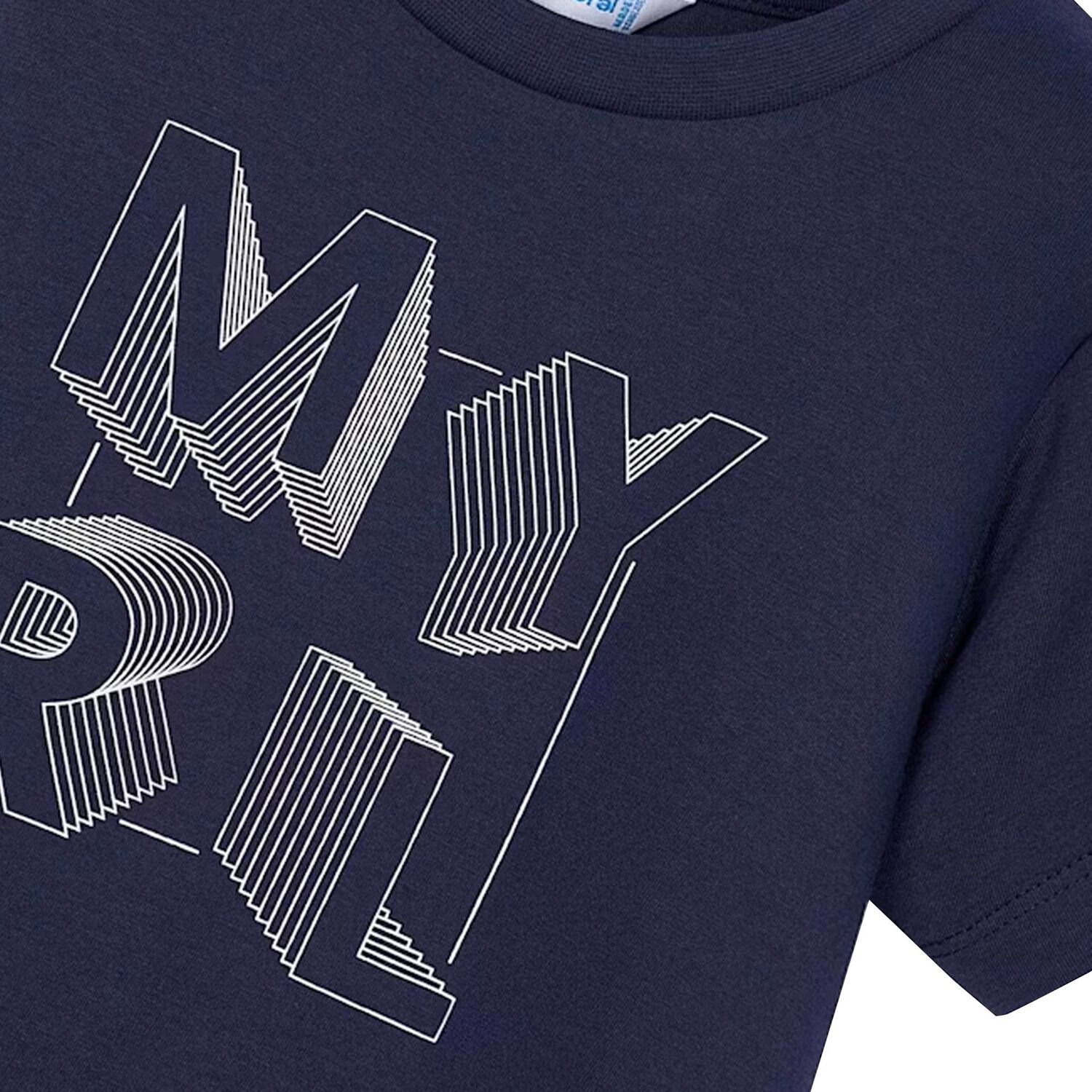 Boys Navy Cotton Printed T-Shirt, 1, hi-res