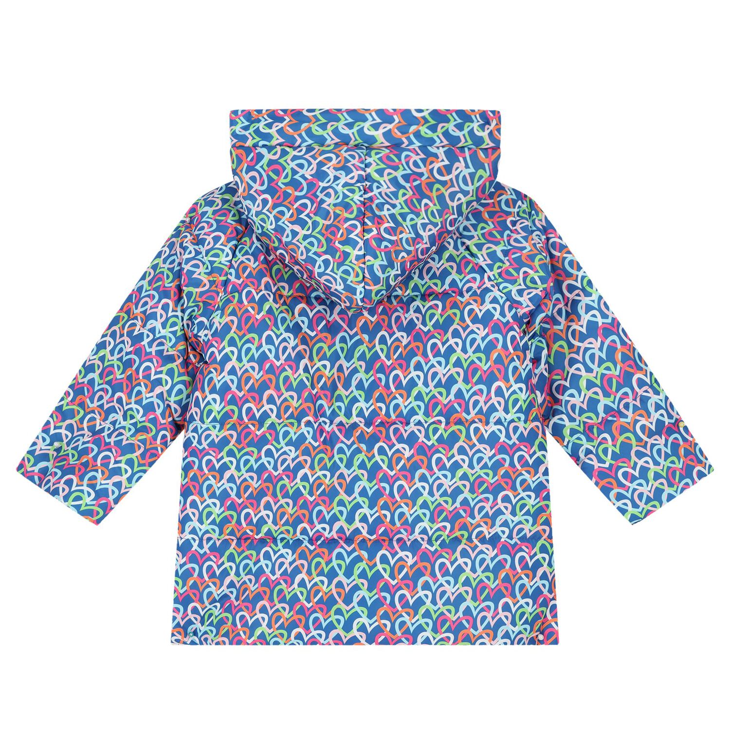 Girls Blue Heart Puffer Jacket, 1, hi-res image number null