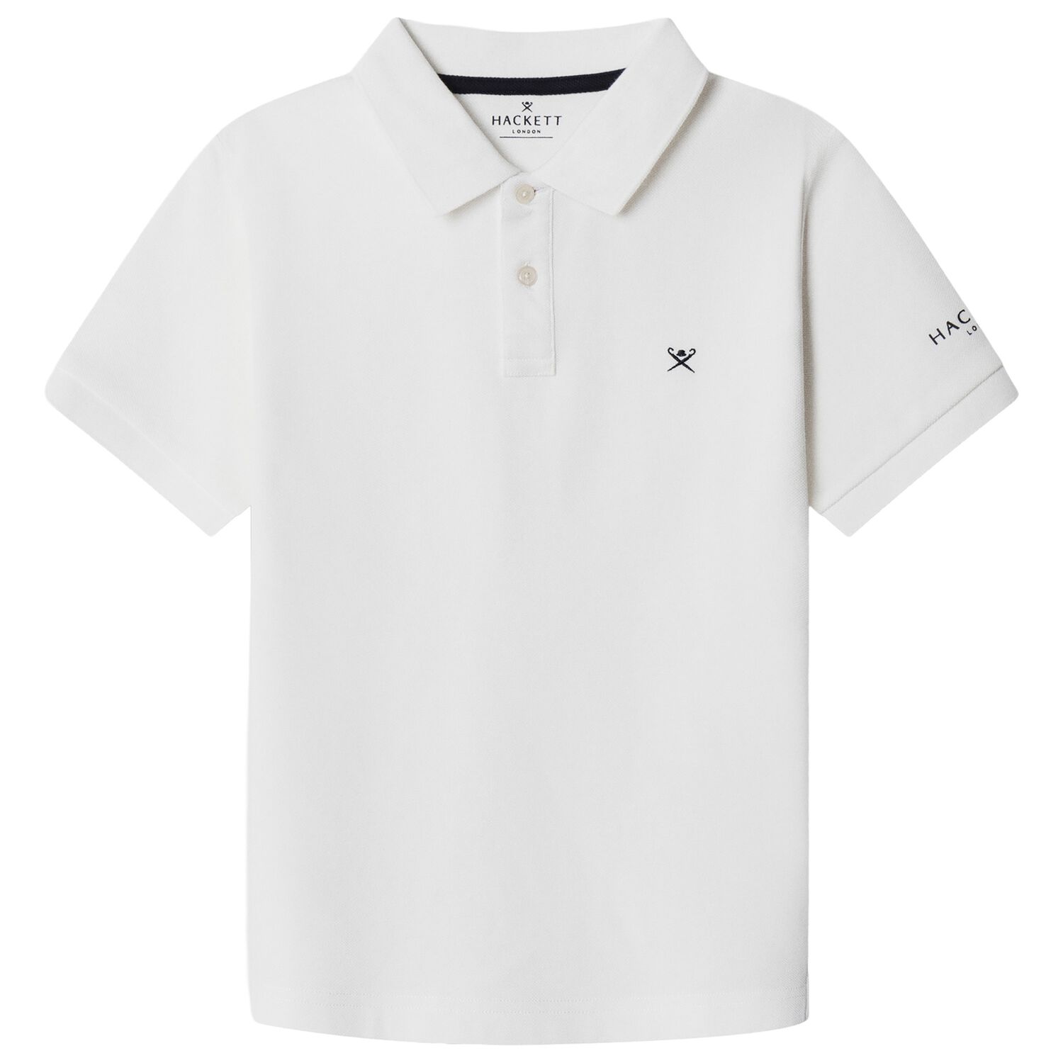 Boys White Logo Polo Shirt, 2, hi-res