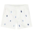 Baby Boys White & Blue Shorts Set, 1, hi-res