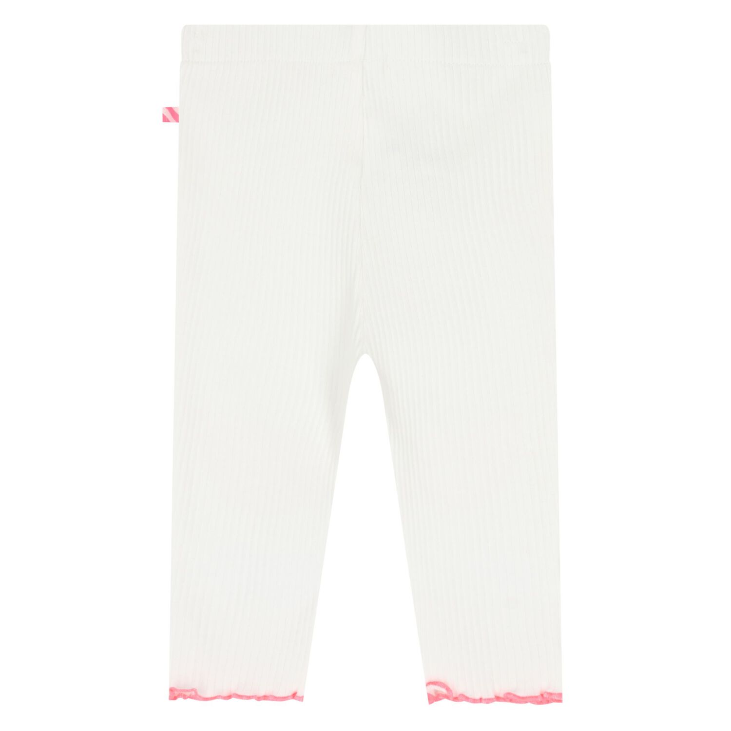 Younger Girls White & Pink Heart Leggings , 1, hi-res