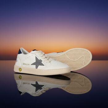 Ivory & Grey Logo Trainers