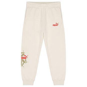 Boys Beige Logo Joggers