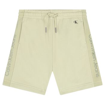 Boys Green Logo Mesh Shorts