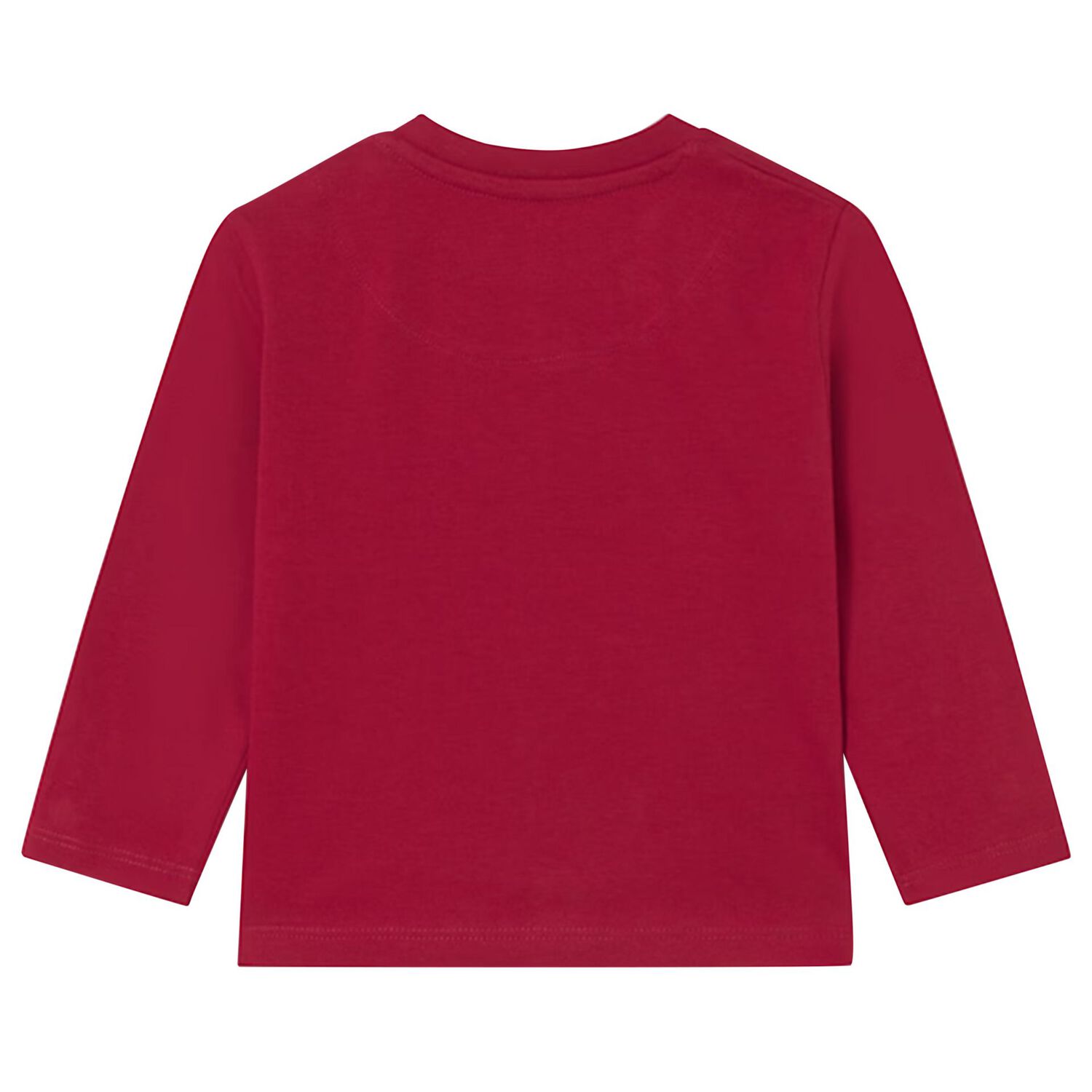Younger Boys Burgundy Logo Long Sleeve Top, 1, hi-res