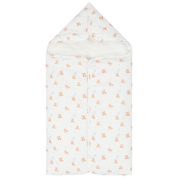 Baby Boys White & Blue Teddy Bear Baby Nest