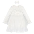 طقم فستان بنات من التول باللون العاجى , 2, hi-res