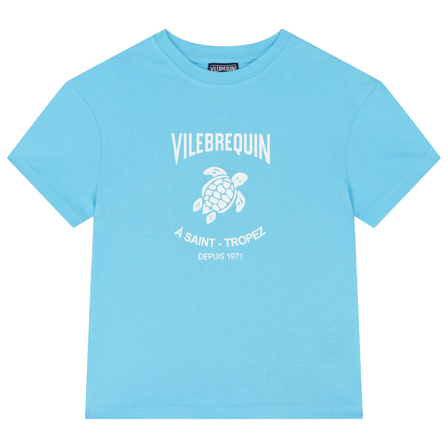 تي شيرت اولاد بطبعة السلحفاة باللون الارزق, 2, hi-res image number null