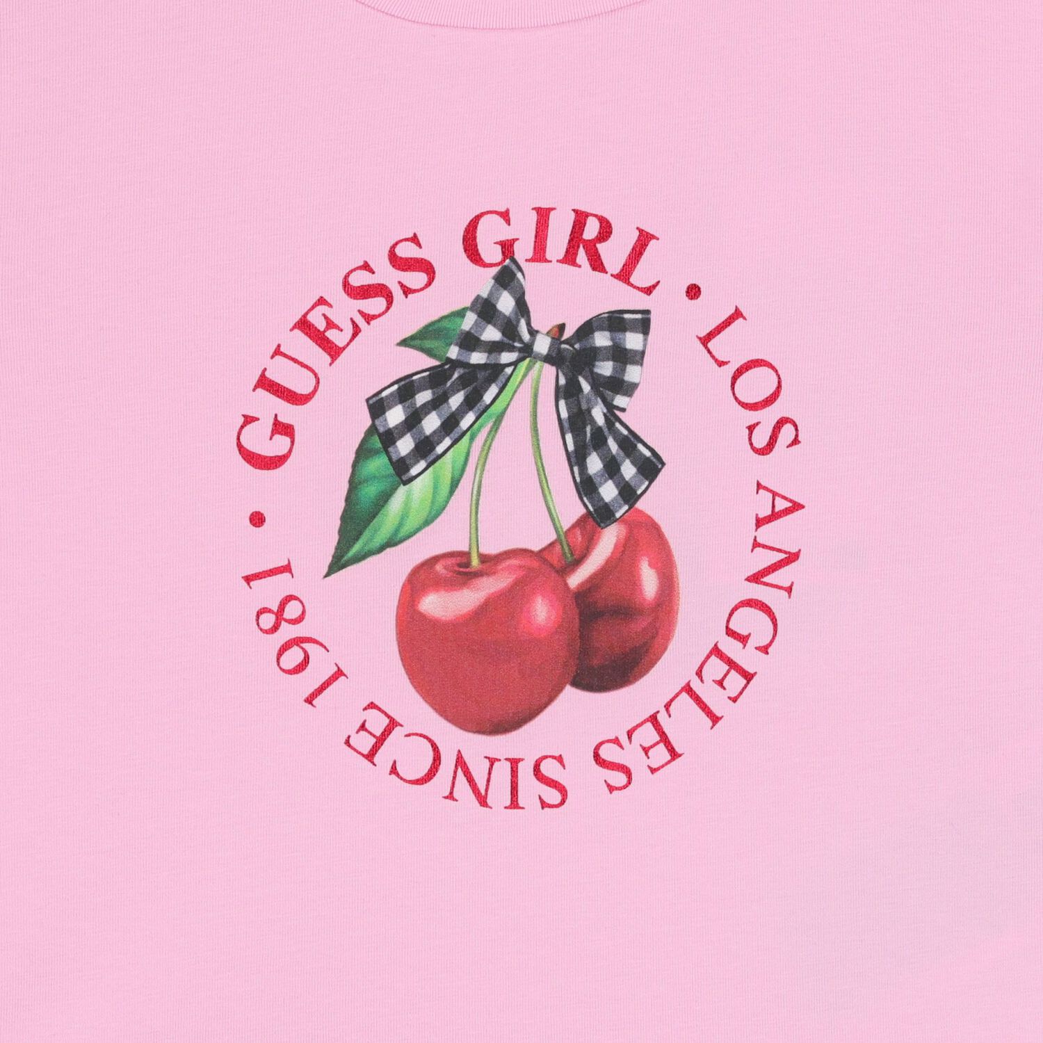 Girls Pink Cherry Logo T-Shirt, 1, hi-res